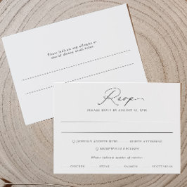 Delicate Calligraphy Wedding RSVP Kaart