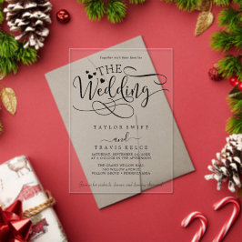 Delicate Calligraphy Witte Acryl bruiloft Uitnodig Acryl Uitnodigingen