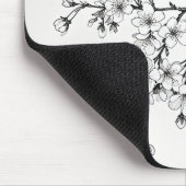 Delicate Cherry Blossom Art in Monochrome Muismat (Hoek)