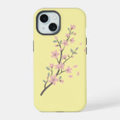 Delicate Cherry Blossom Branch Illustration iPhone 15 Case (Achterkant)