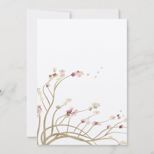 Delicate Cherry Blossom Wedding Invitation Kaart (Achterkant)