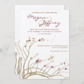 Delicate Cherry Blossom Wedding Invitation Kaart (Voorkant / Achterkant)