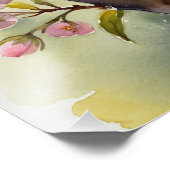 Delicate Cherry Blossoms Waterverf schilderij Foto Afdruk (Hoek)
