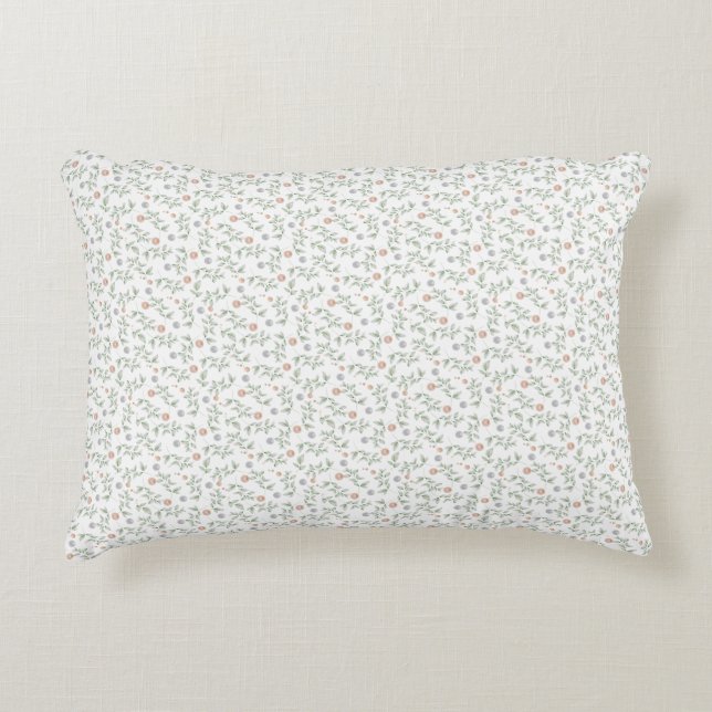 Delicate Chic Cottage Botanische Print Accent Kussen (Voorkant)