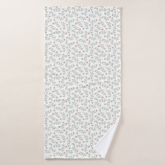 Delicate Chic Cottage Botanische Print Badhanddoek (Badhanddoek)