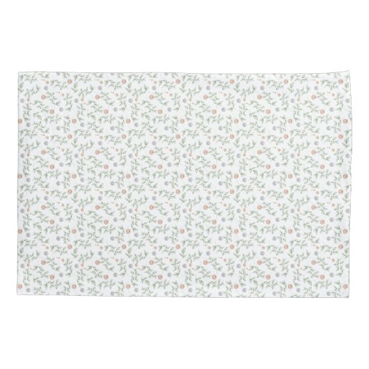 Delicate Chic Cottage Botanische Print Kussensloop (Achterkant)