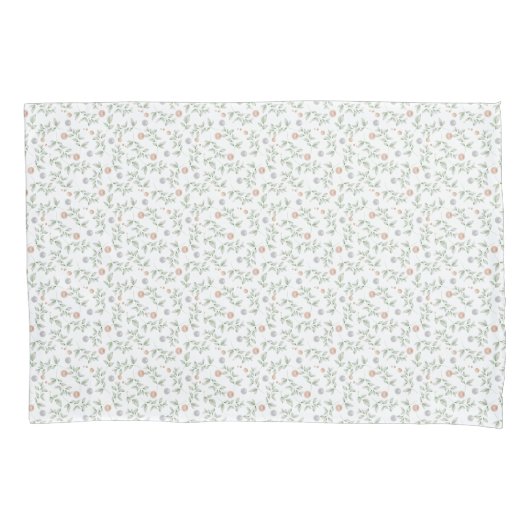 Delicate Chic Cottage Botanische Print Kussensloop (Voorkant)