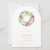Delicate Chic Winter Christmas Wreath Party Kaart (Voorkant)