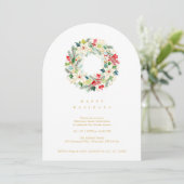 Delicate Chic Winter Christmas Wreath Party Kaart (Staand voorkant)