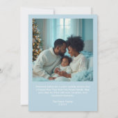 Delicate Christmas Blue Shades Elegant Ornaments Feestdagenkaart (Achterkant)