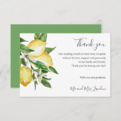 Delicate Citrus en bladeren groen Bruiloft dank u Bedankkaart (Voorkant / Achterkant)