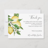 Delicate Citrus en bladeren groen Bruiloft dank u Bedankkaart (Voorkant)