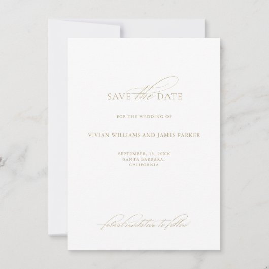 Delicate Classic Wedding Save the Date Kaart (Voorkant)