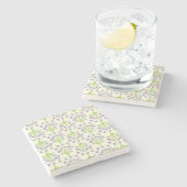 Delicate Climbing Leaves | Absorbent Soft Lavender Stenen Onderzetter (Zijkant)