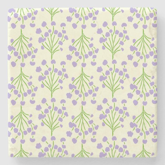 Delicate Climbing Leaves | Absorbent Soft Lavender Stenen Onderzetter (Voorkant)