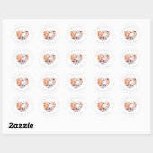 Delicate Colorful Wildflowers Heart Bridal Shower Ronde Sticker (Vel)
