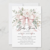 Delicate Coquette Bow Baby shower Kaart (Voorkant)