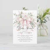 Delicate Coquette Bow Baby shower Kaart (Staand voorkant)