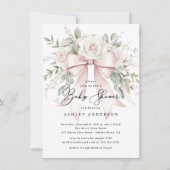 Delicate Coquette Bow Baby shower Kaart (Voorkant)