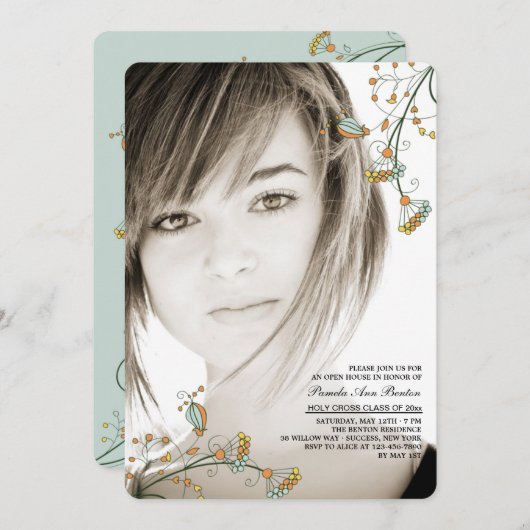 Delicate Corners Fotouitnodiging Kaart (Voorkant / Achterkant)