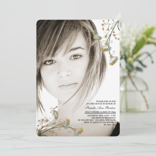 Delicate Corners Fotouitnodiging Kaart (Staand voorkant)