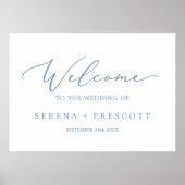 Delicate Cornflower Blue Wedding Welcome Poster (Voorkant)