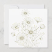 Delicate Cosmos Boeket Lijn Kunst Gratie Save The Date (Voorkant)