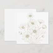 Delicate Cosmos Bouquet Line Art Grace Kaart (Voorkant / Achterkant)