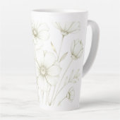 Delicate Cosmos Bouquet Line Art Grace Latte Mok (Rechterhoek)