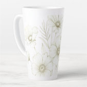 Delicate Cosmos Bouquet Line Art Grace Latte Mok (Linkerhoek)