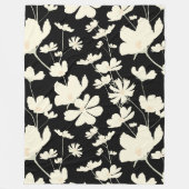 Delicate cosmos flower roombeige zwarte warme dorm fleece deken (Voorkant)