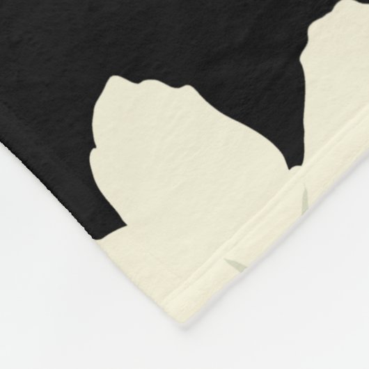 Delicate cosmos flower roombeige zwarte warme dorm fleece deken (Hoek)