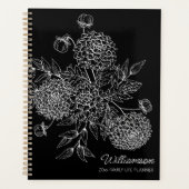 Delicate Country Flower Line Illustration Planner (Voorkant)