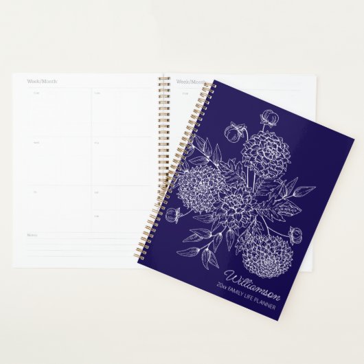 Delicate Country Flower Line Illustration Planner (Display)