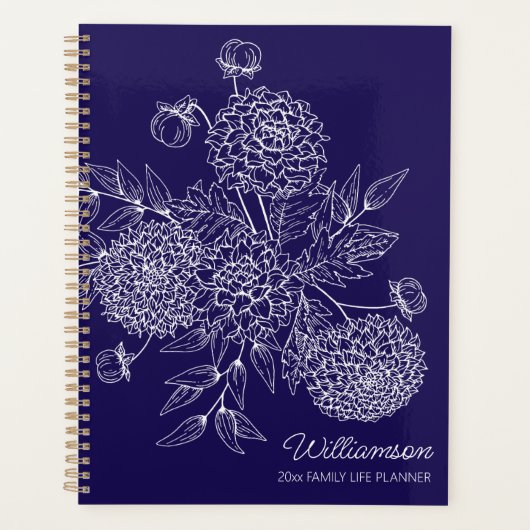 Delicate Country Flower Line Illustration Planner (Voorkant)