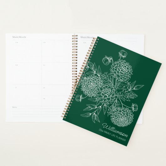 Delicate Country Flower Line Illustration Planner (Display)