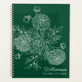 Delicate Country Flower Line Illustration Planner (Voorkant)