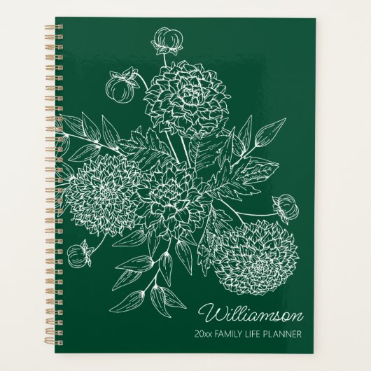 Delicate Country Flower Line Illustration Planner (Voorkant)