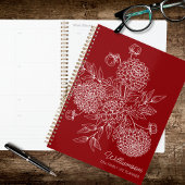 Delicate Country Flower Line Illustration Planner