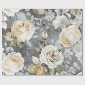 Delicate  Creamy White Roses Cadeaupapier (Vlak)