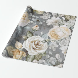 Delicate  Creamy White Roses Cadeaupapier