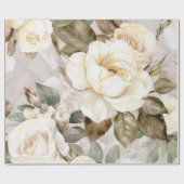 Delicate  Creamy White Roses Cadeaupapier (Vlak)
