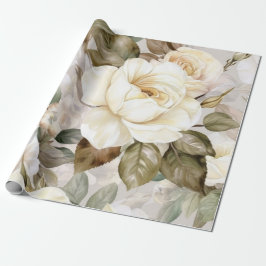 Delicate  Creamy White Roses Cadeaupapier