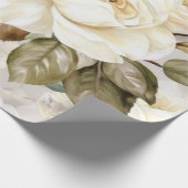 Delicate  Creamy White Roses Cadeaupapier (Hoek)