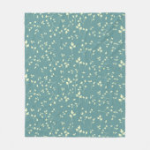 Delicate Crème Bladeren Stof Teal Botanisch Patroo Fleece Deken (Voorkant)
