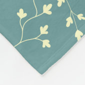 Delicate Crème Bladeren Stof Teal Botanisch Patroo Fleece Deken (Hoek)