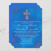 Delicate Cross Religieuze Huwelijksuitnodigingen Kaart (Voorkant / Achterkant)