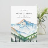 Delicate Custom Mountain Save The Date (Staand voorkant)