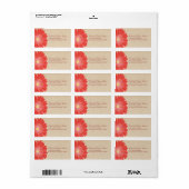 Delicate Daisies Adresetiketten, rood Etiket (Full Sheet)