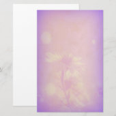 Delicate Daisies op vervaagd Paars Briefpapier (Voorkant / Achterkant)